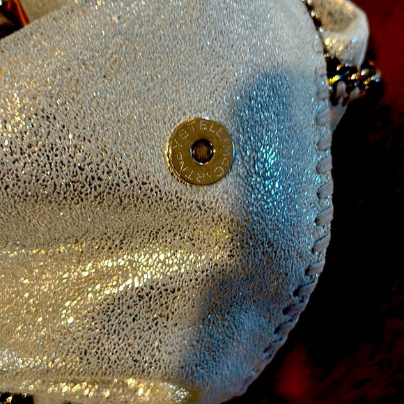 stella Mc Carney like new lg fold over or strap metallic bag - Picture 6 of 11